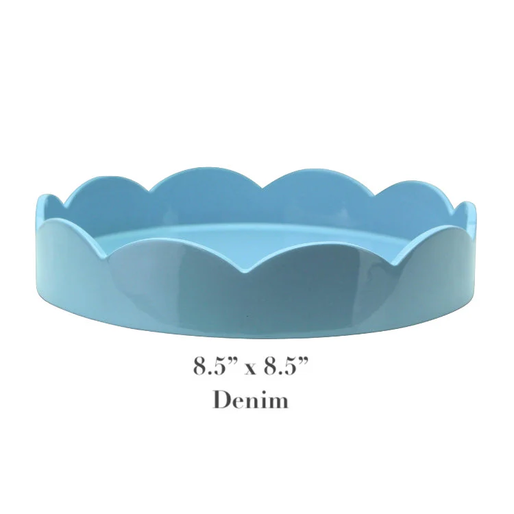 Round Scalloped Lacquer Tray Collection - Image 8