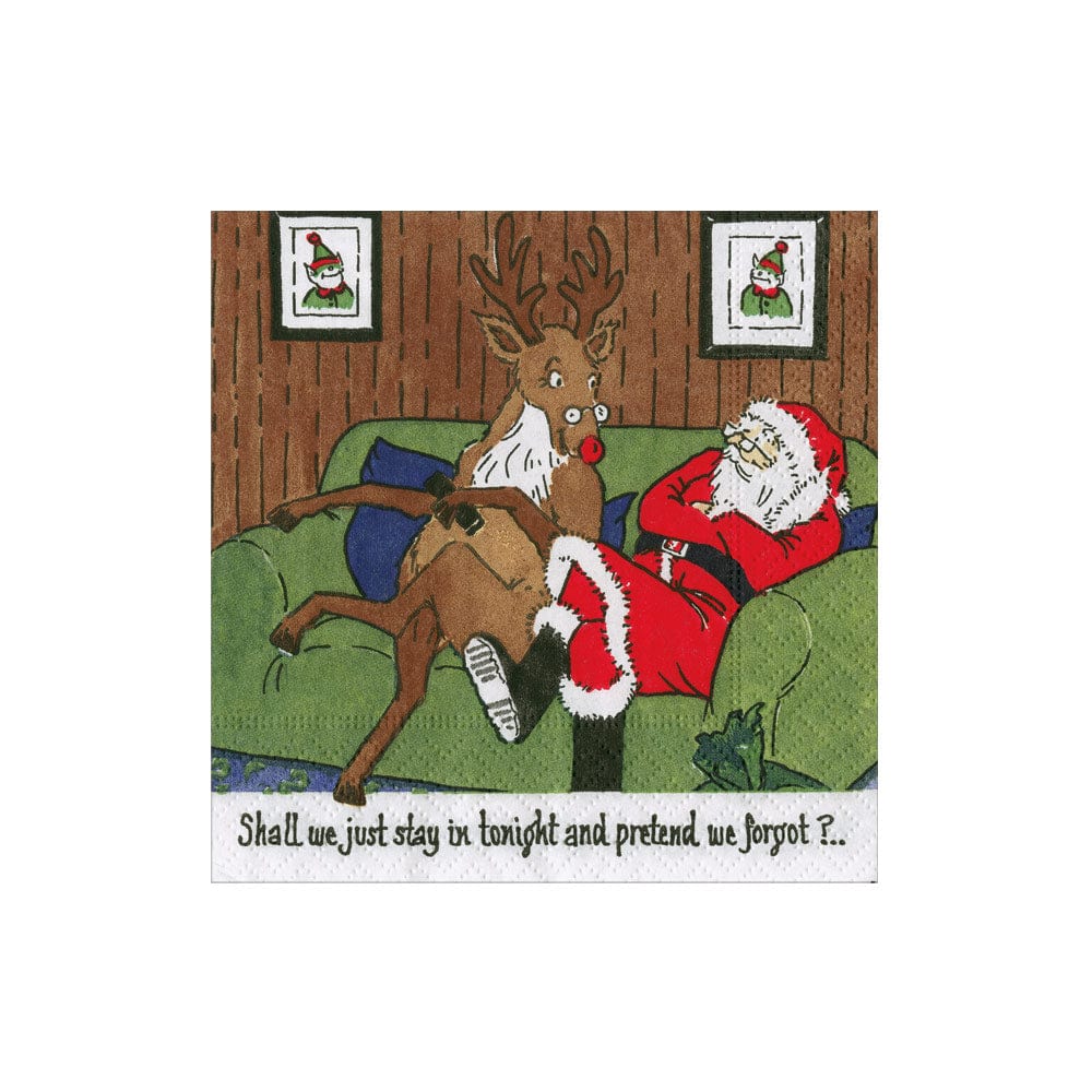 Santa At Home Cocktail Napkin