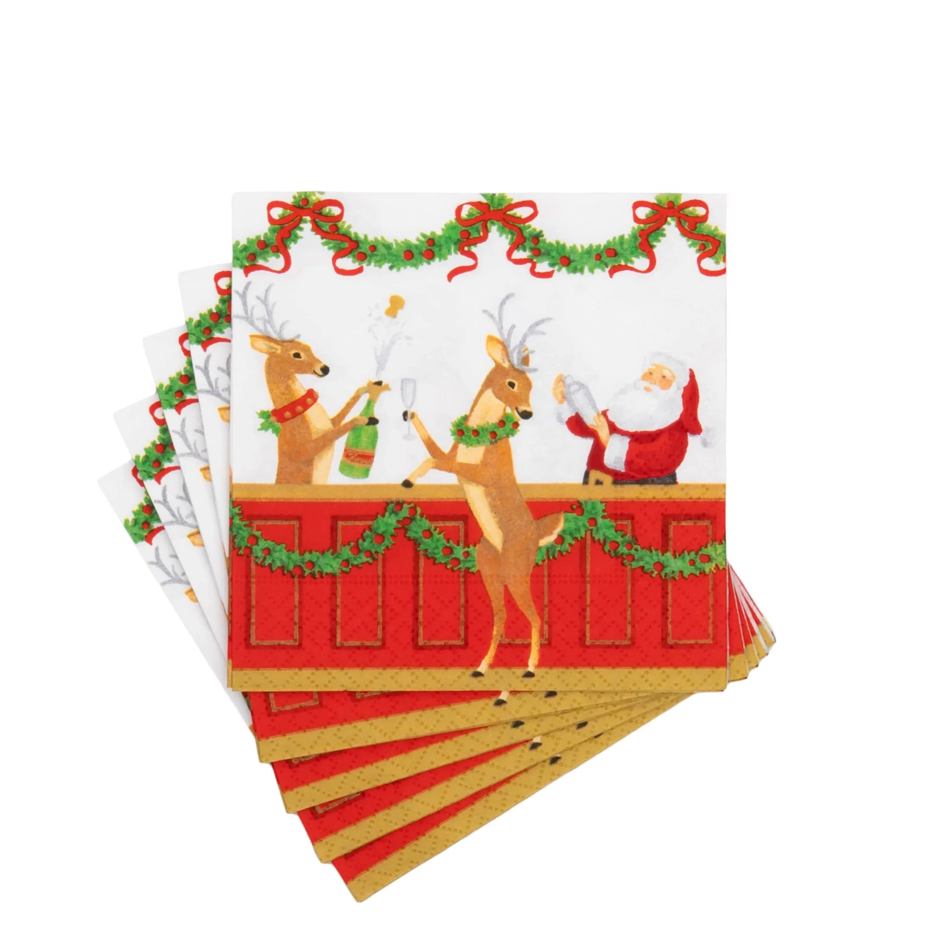 Santa's Bar Cocktail Napkin - Image 2