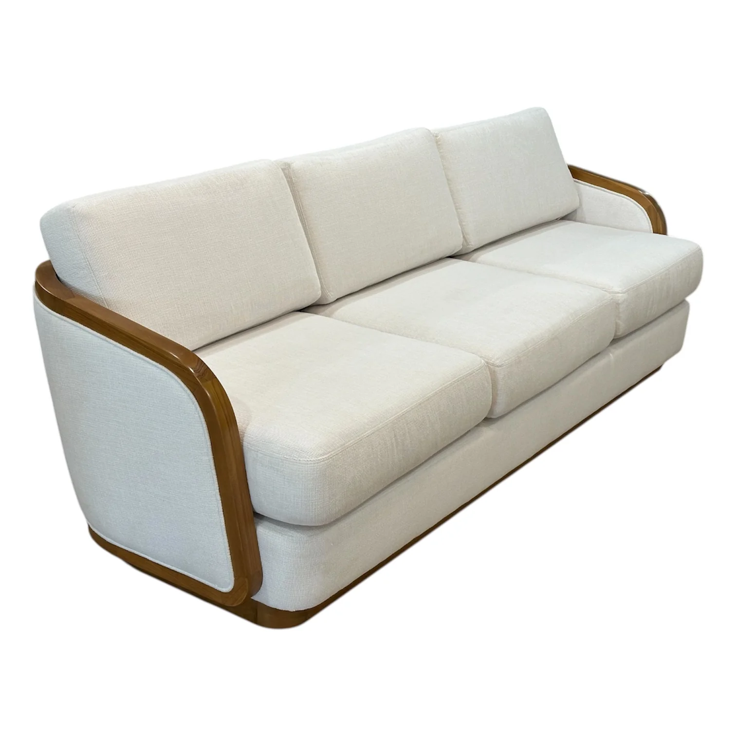 Schooner Sofa in Outdoor Ivory Chenille - Image 2