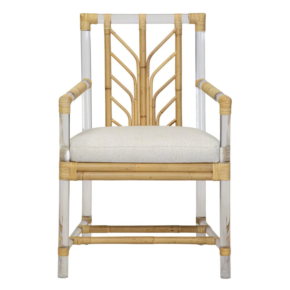 Acrylic and Rattan Arm Chair - Image 4