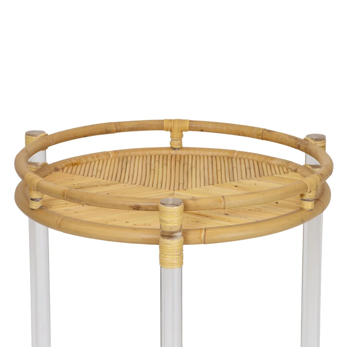 Acrylic and Rattan Bar Cart - Image 2