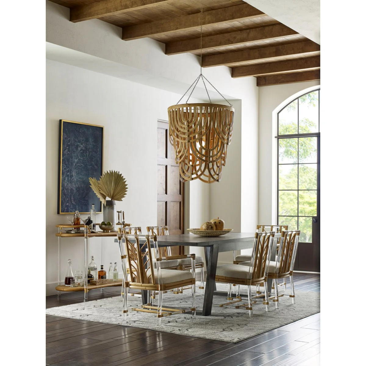 Acrylic and Rattan Console - Image 4