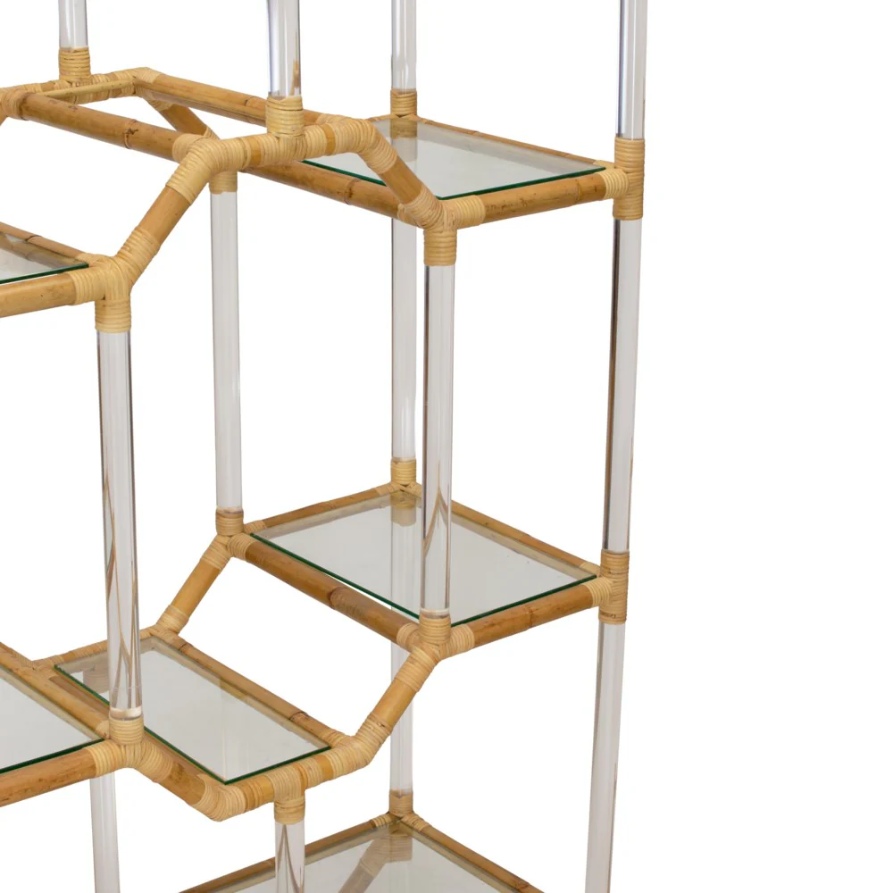 Acrylic and Rattan Etagere - Image 3