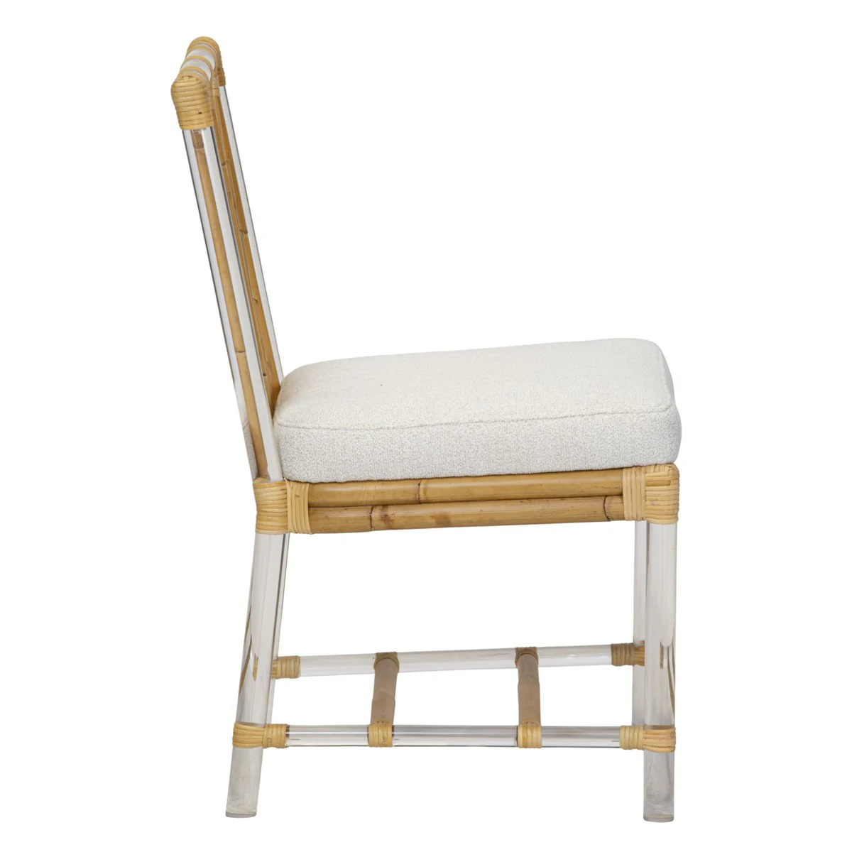 Acrylic and Rattan Side Chair - Image 3