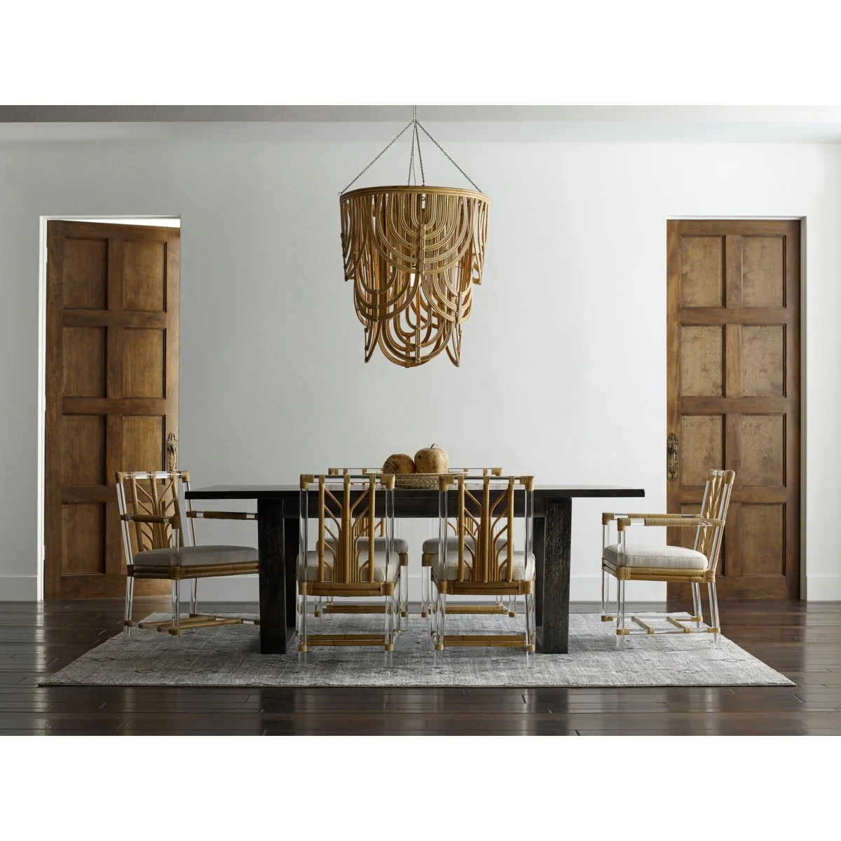 Acrylic and Rattan Side Chair - Image 5