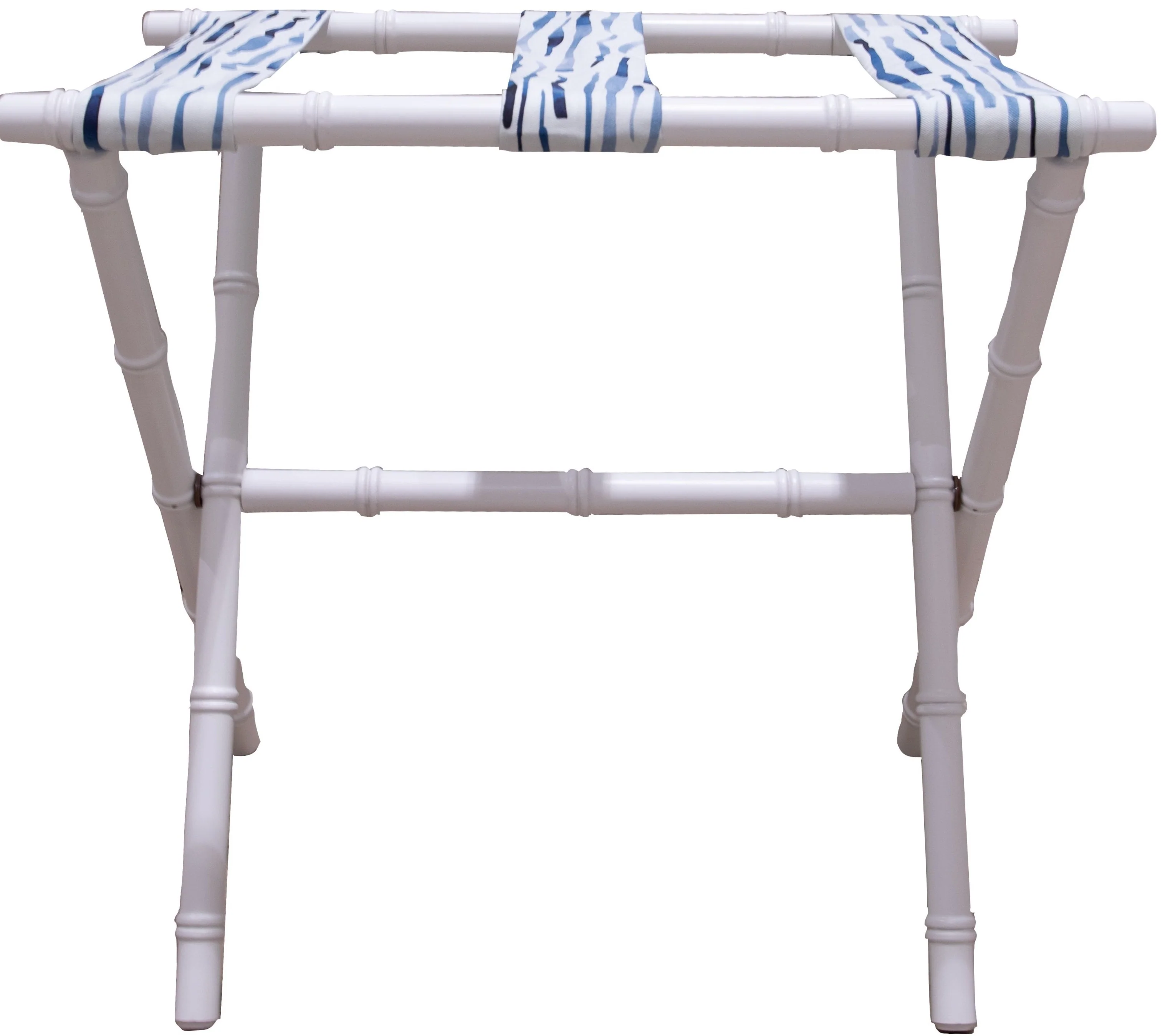 White Luggage Rack in River Blue