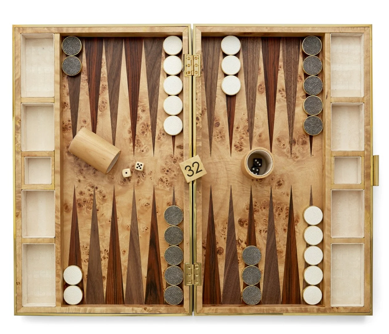Shagreen Backgammon Set, Chocolate - Image 2