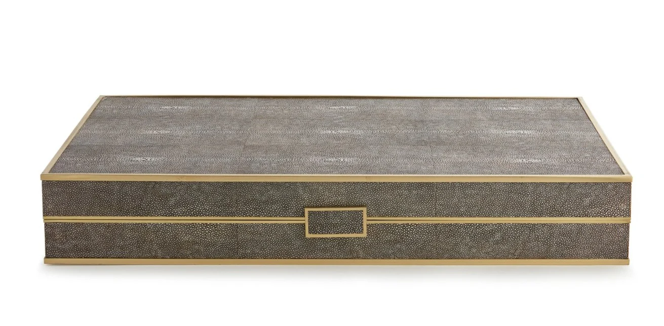 Shagreen Backgammon Set, Chocolate - Image 3