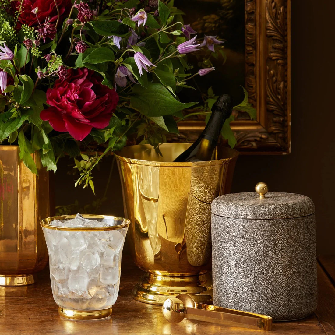 Shagreen Ice Bucket, Chocolate - Image 2