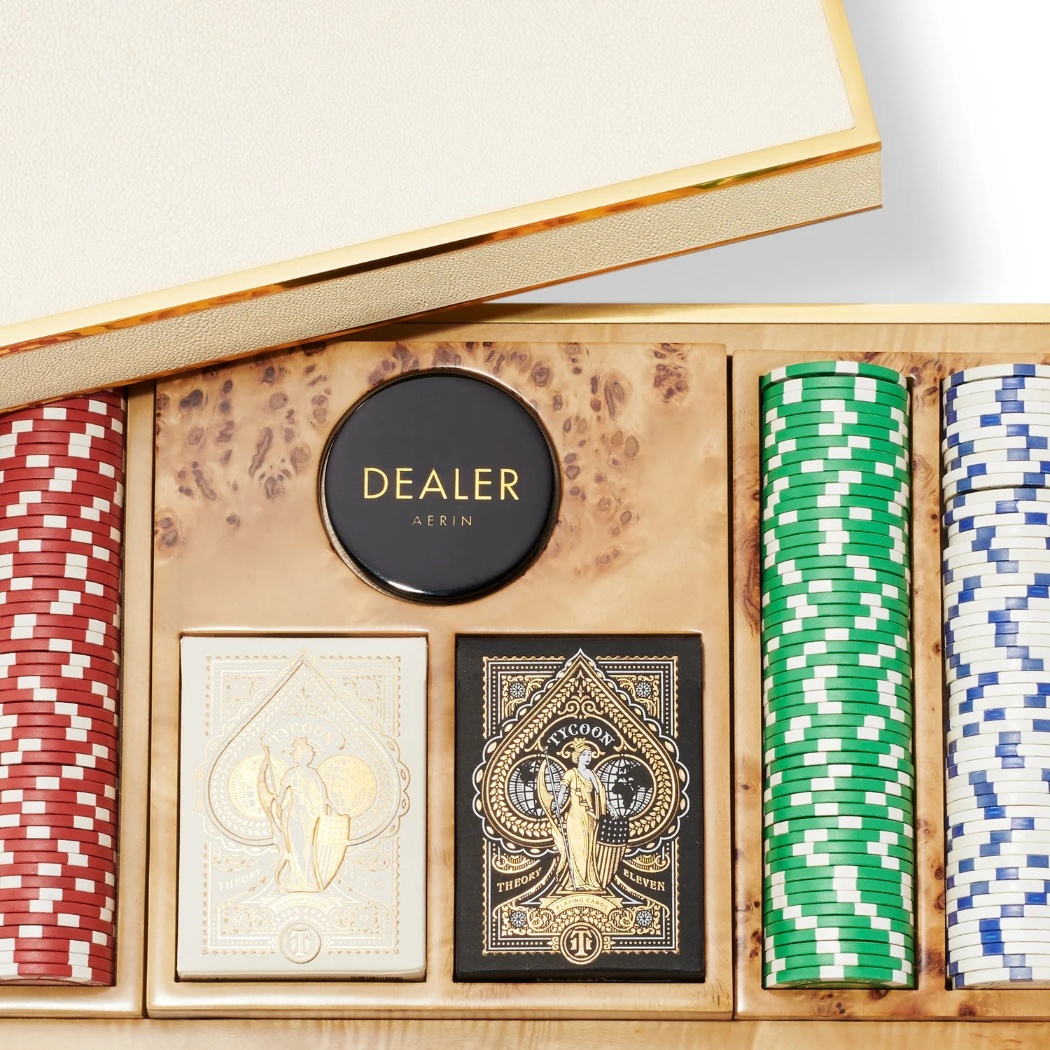 Shagreen Poker Set, Cream - Image 3