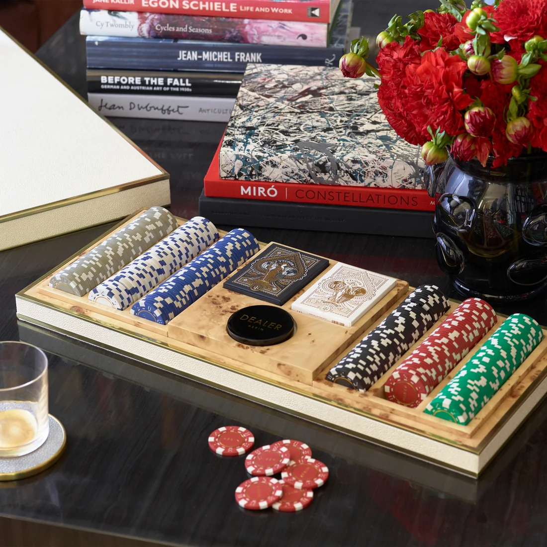 Shagreen Poker Set, Cream - Image 5
