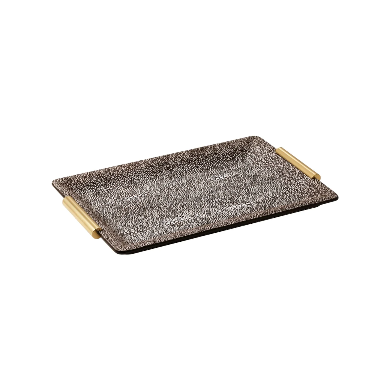 Shagreen Small Vanity Tray, Chocolate