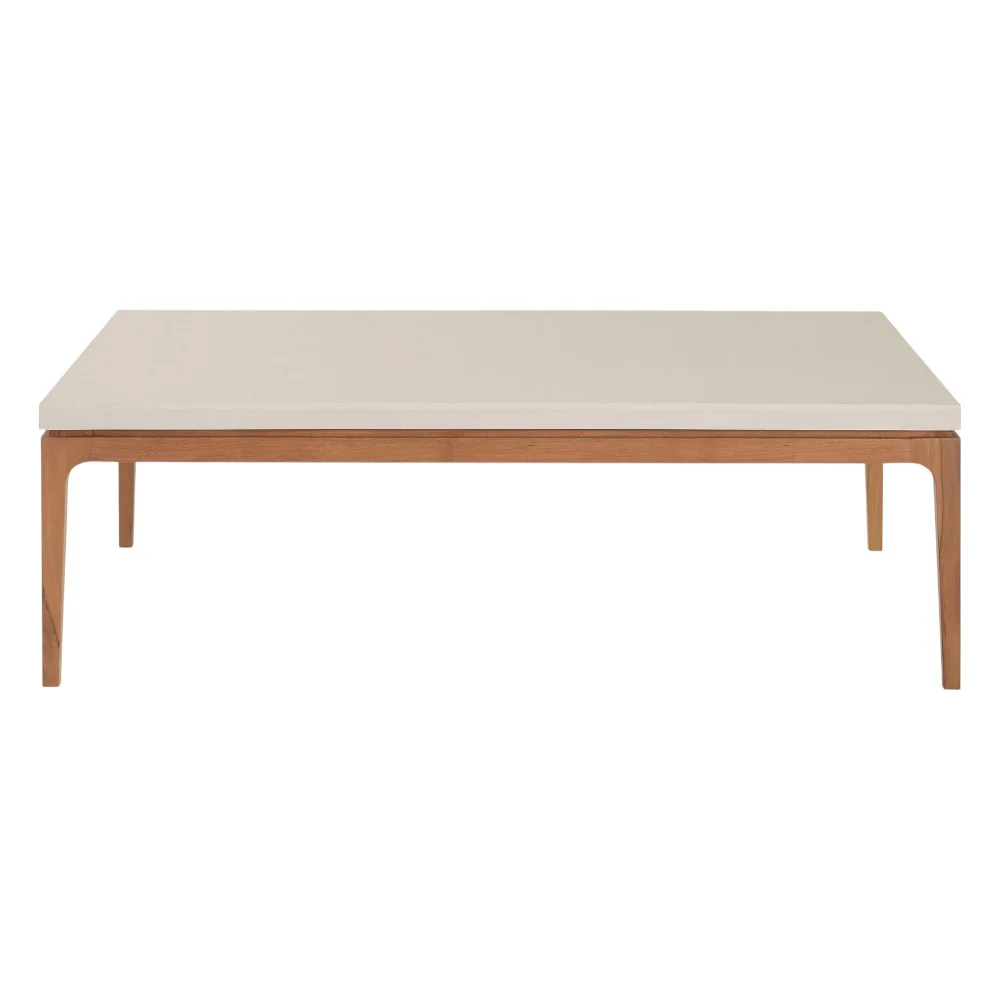 Sloop Rectangle Cocktail Table in Natural Teak with Bianco Crema Dune - Image 2