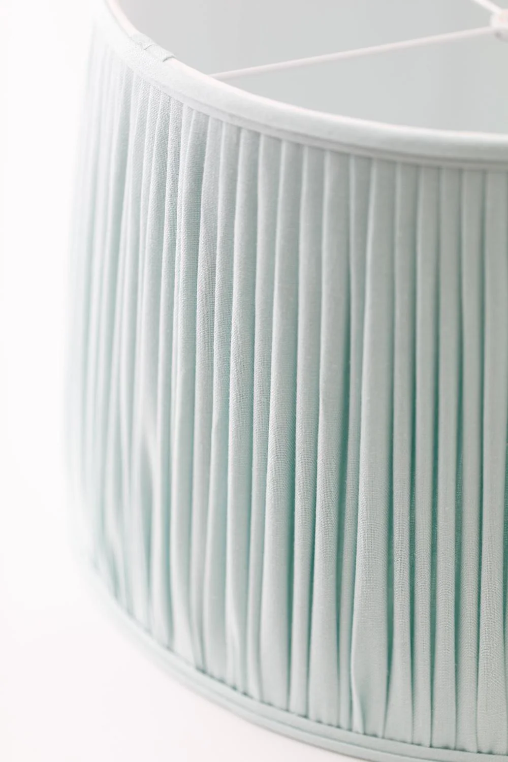 Shirred Robins Egg Blue Drum Shade - Image 2