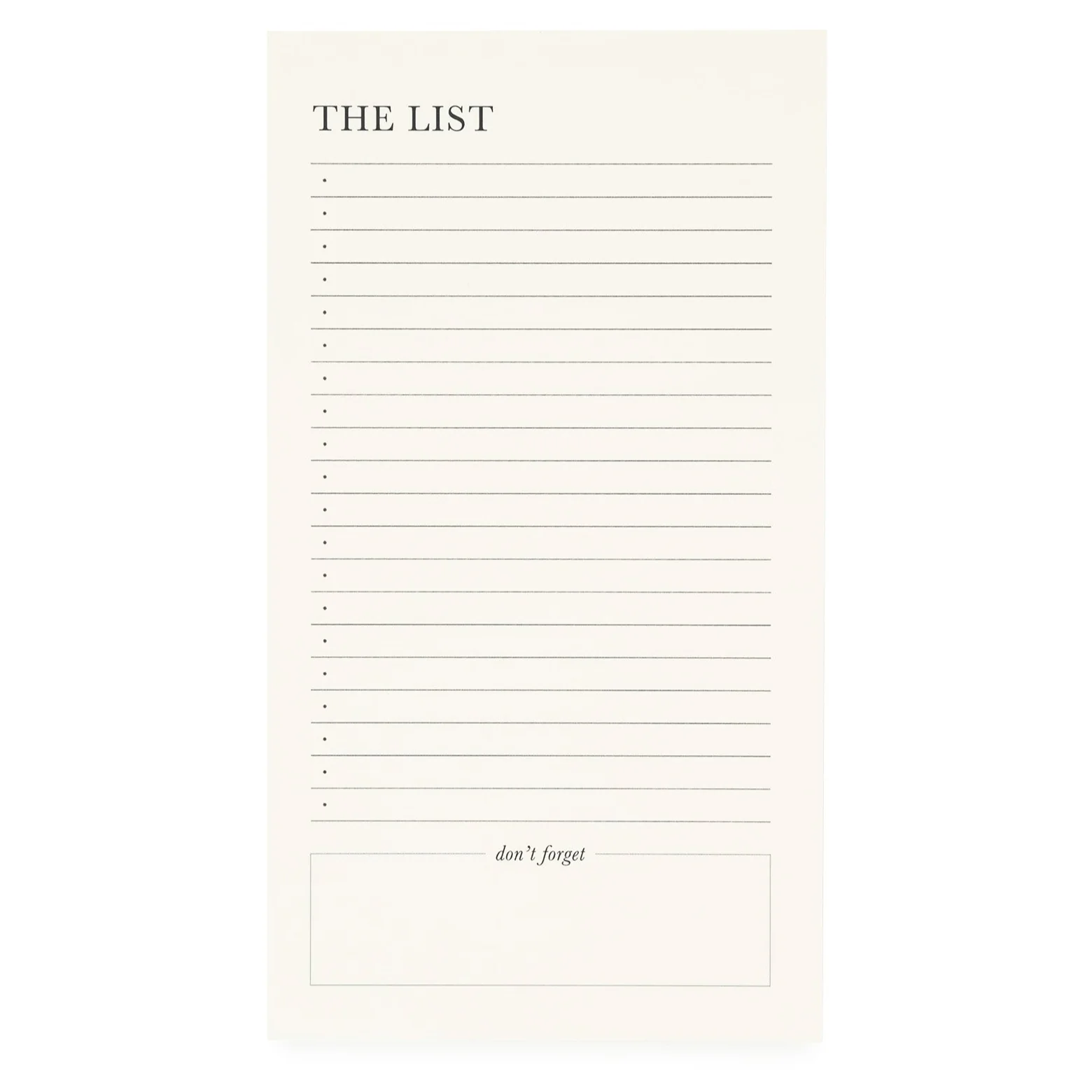 Cream List Pad