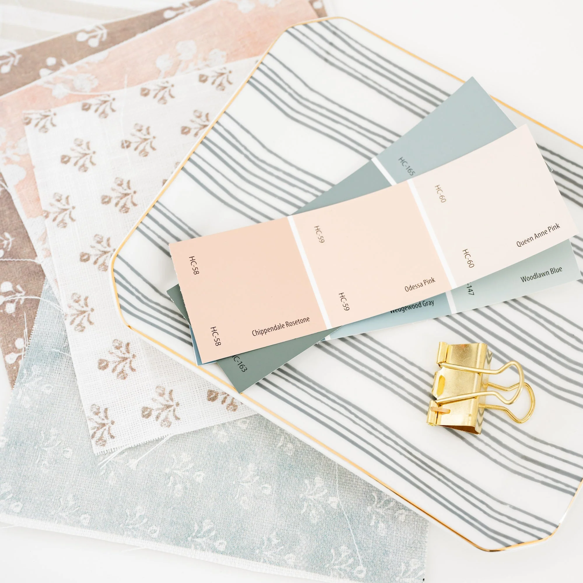 Dusty Blue Stripe Trinket Tray - Image 3