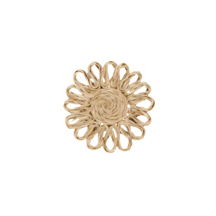 Teigan Natural Floral Coaster Set