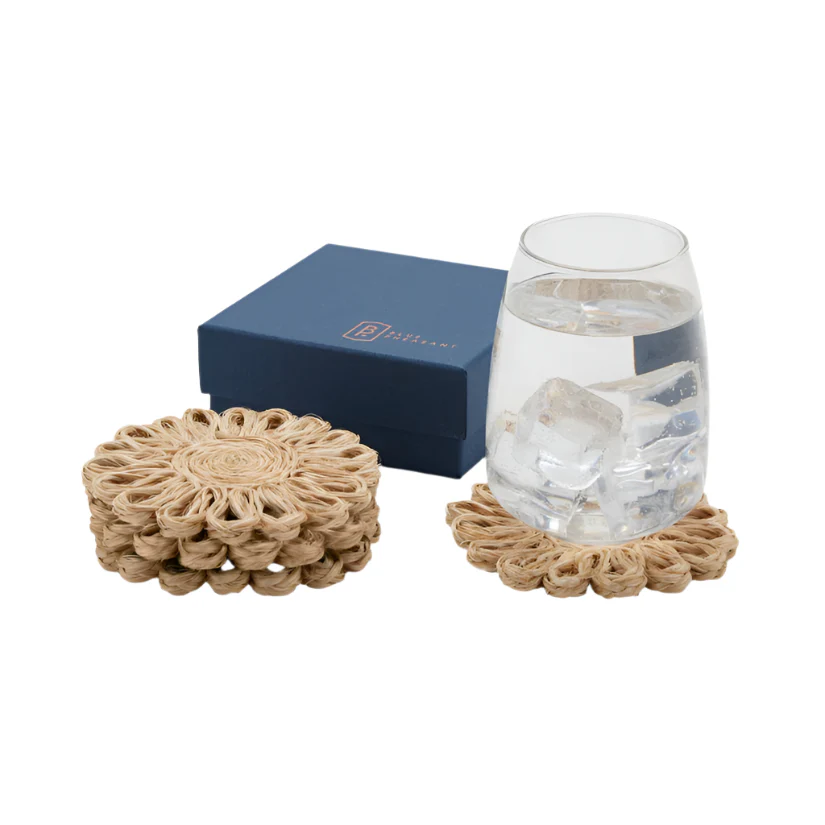 Teigan Natural Floral Coaster Set - Image 2
