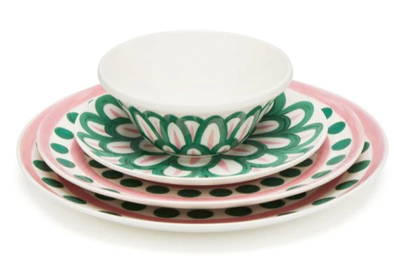 Symi Green and Pink Dinnerware Collection