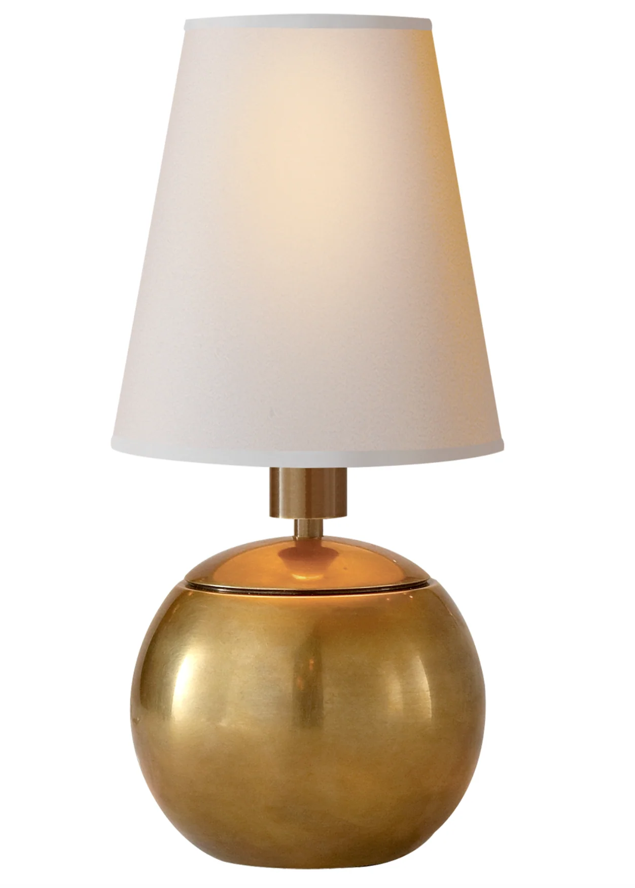 Terri Tiny Round Accent Lamp, Antique Brass