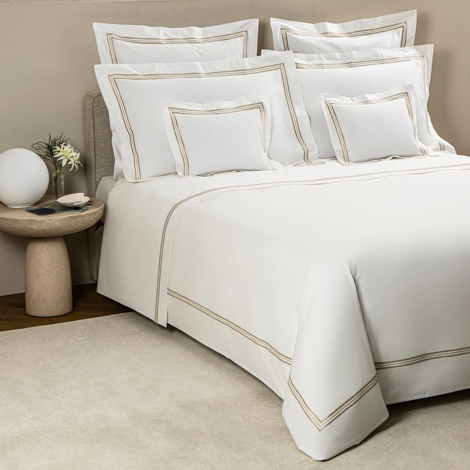 Triplo Bourdon White/Beige Bedding Collection - Image 2