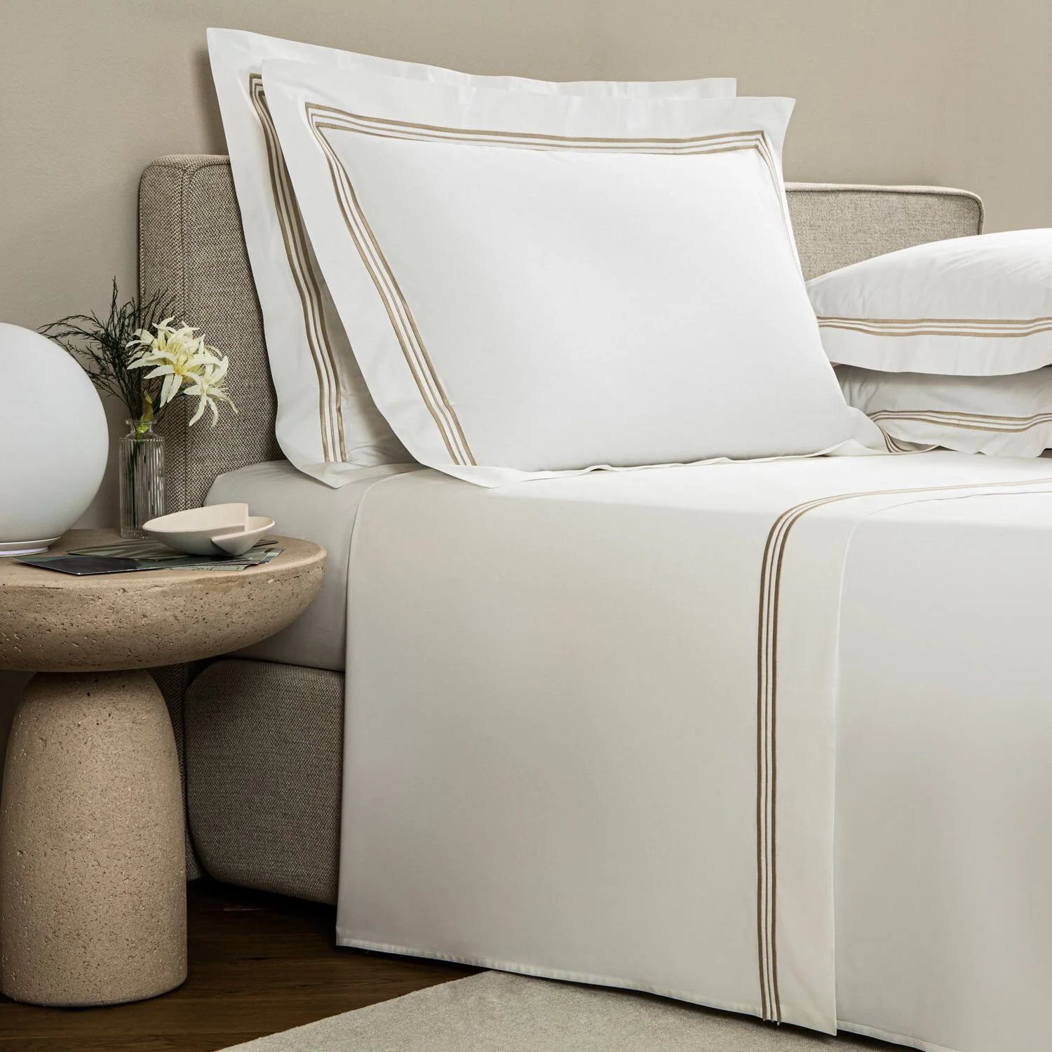 Triplo Bourdon White/Beige Bedding Collection - Image 3