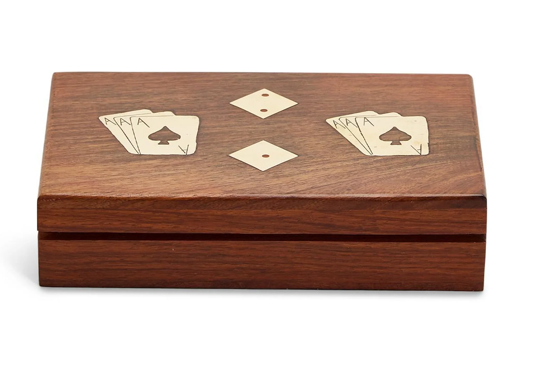 Acacia Wood Crafted Playing Cards and Dice Game Set - Image 2