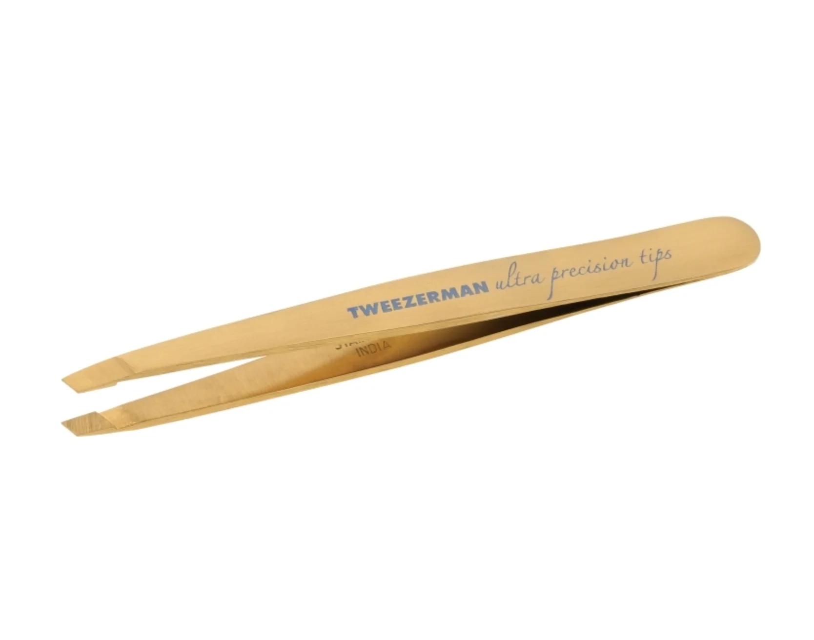 Ultra Precision Gold Slant Tweezer