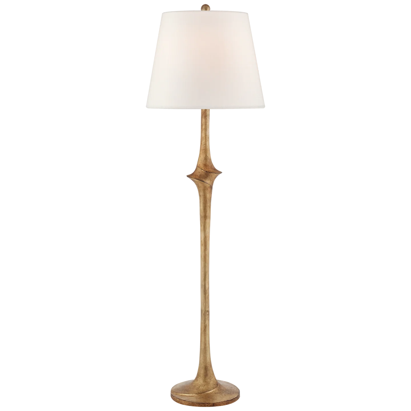 Bates Large Sculpted Floor Lamp in Gilded Iron