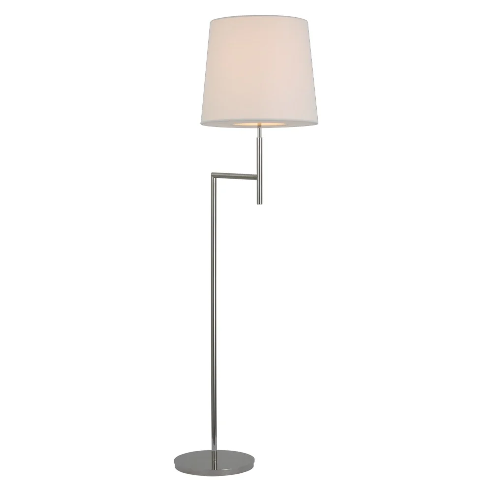 Clarion Bridge Arm Floor Lamp in Polished Nickel