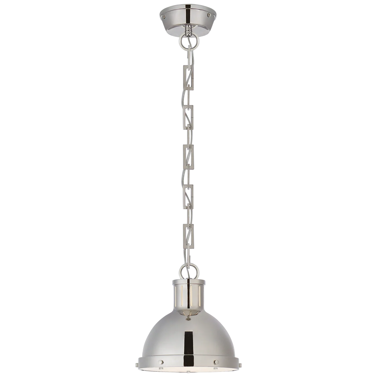 Hicks Small Pendant in Polished Nickel with Acrylic Diffuser