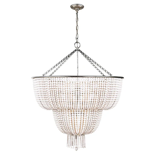 Jacqueline Two Tier Pendant Chandelier, Burnished Silver