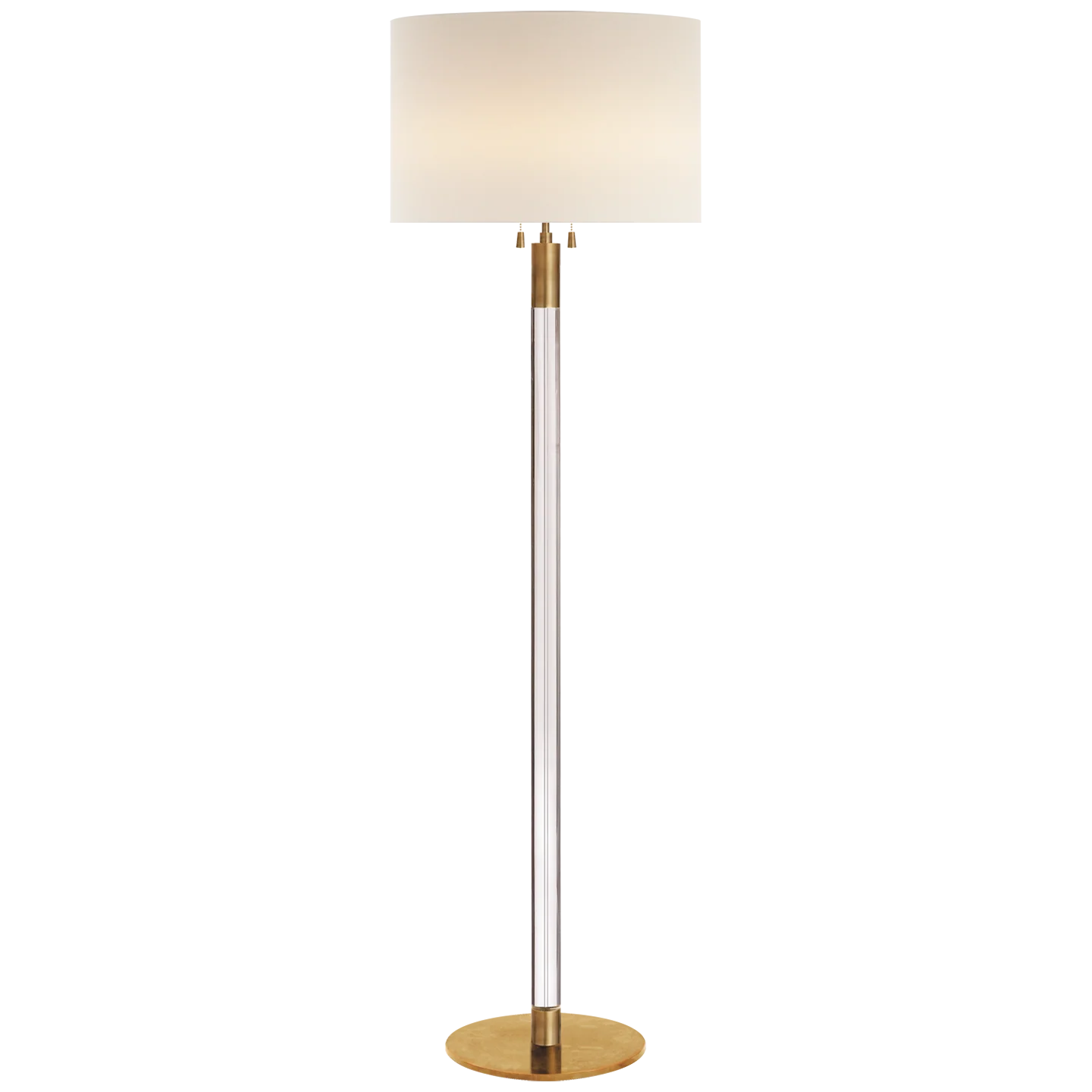 Riga Floor Lamp in Antique Brass and Crystal