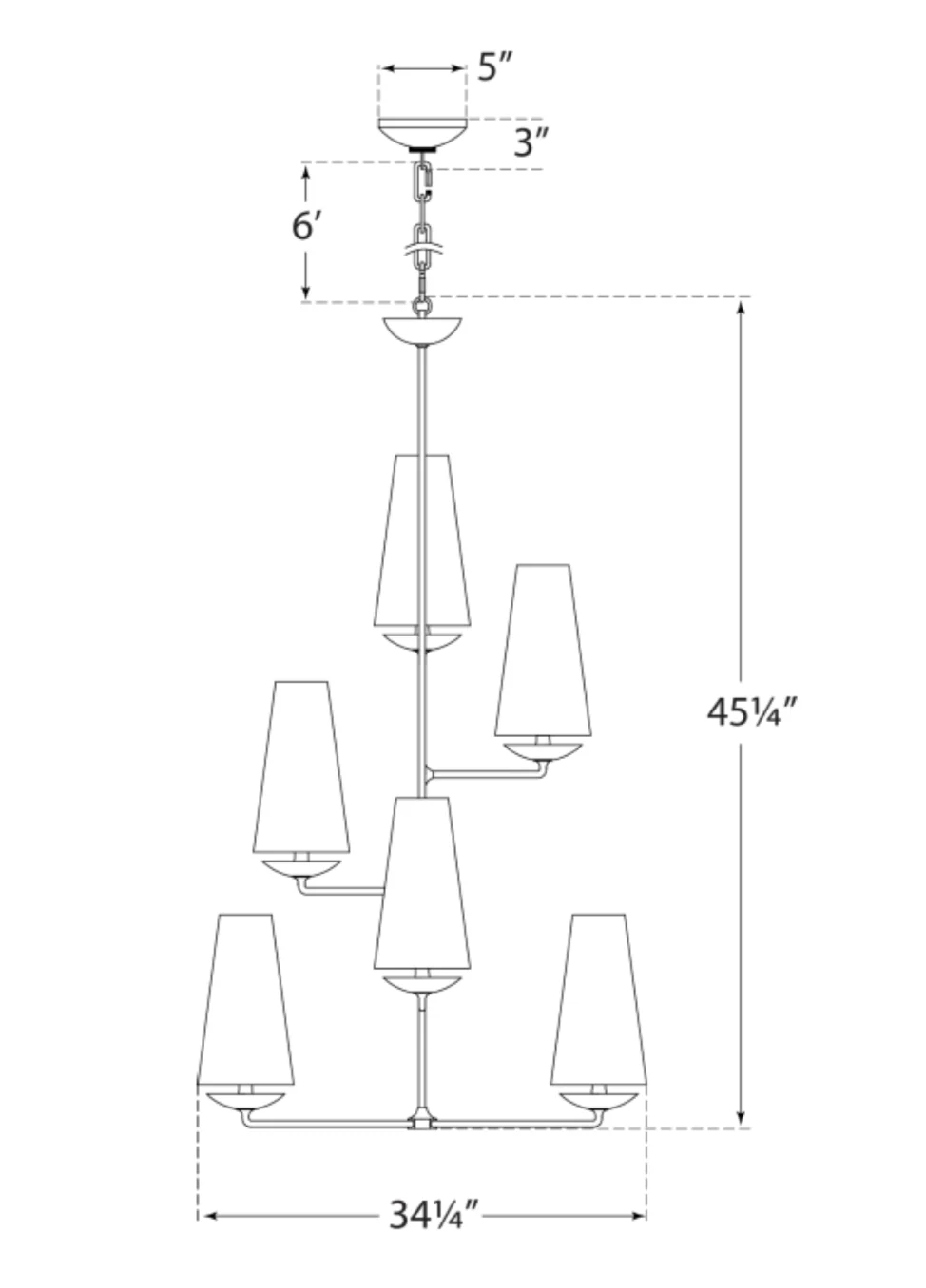 Fontaine Vertical Chandelier, Plaster - Image 2