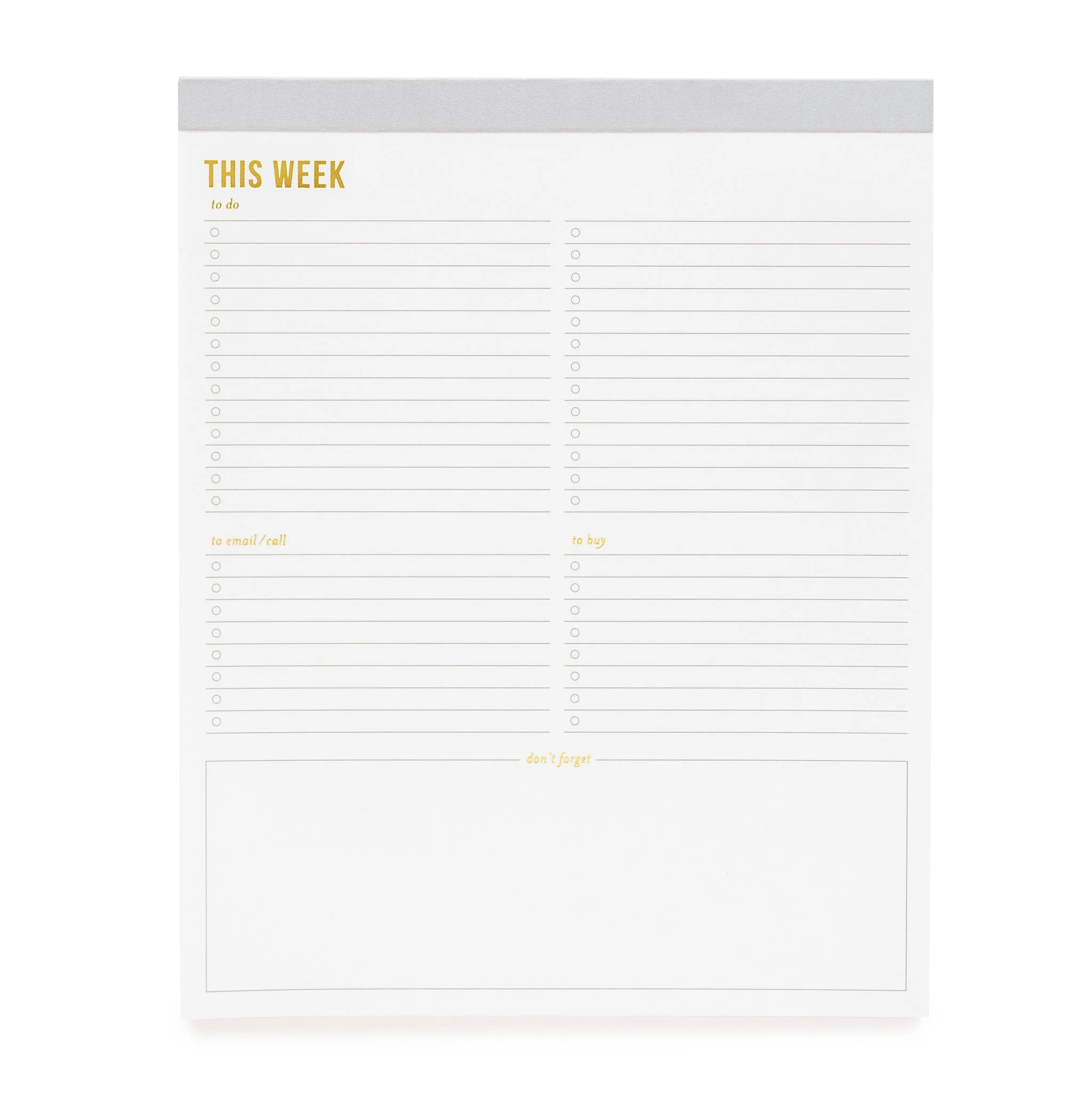 "This Week" Large Gray Pad