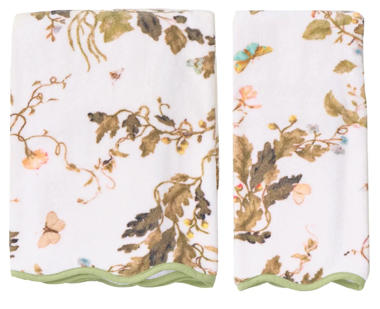 Vivian Magnolia Floral Scallop Towel Collection