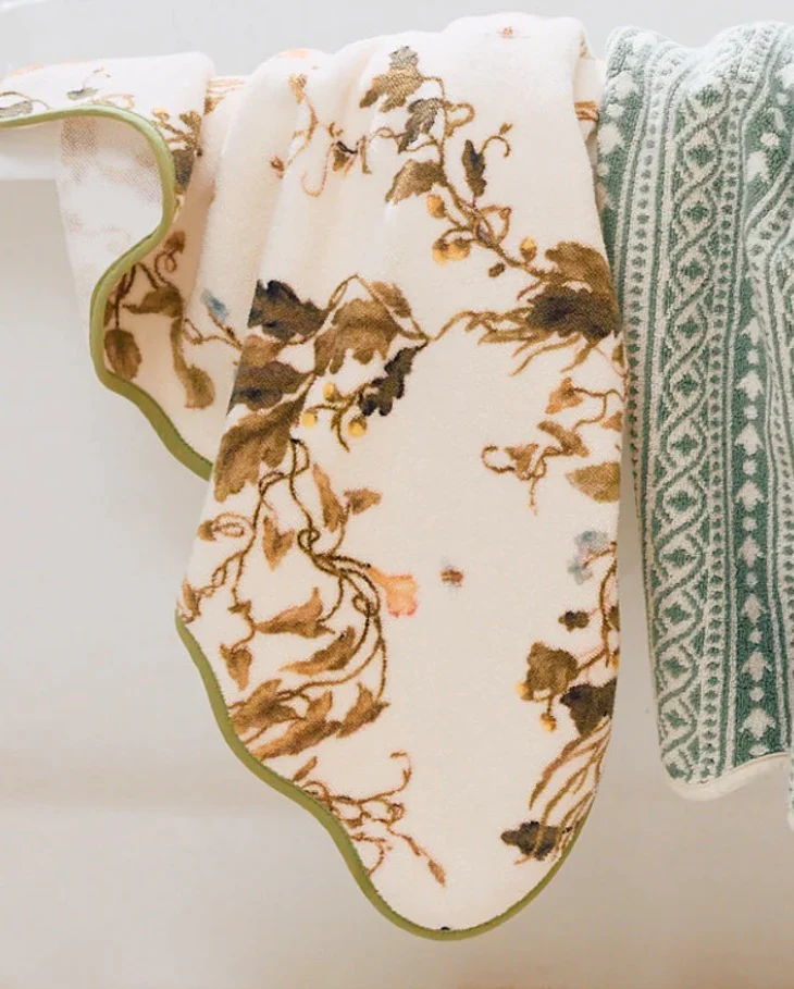 Vivian Magnolia Floral Scallop Towel Collection - Image 3