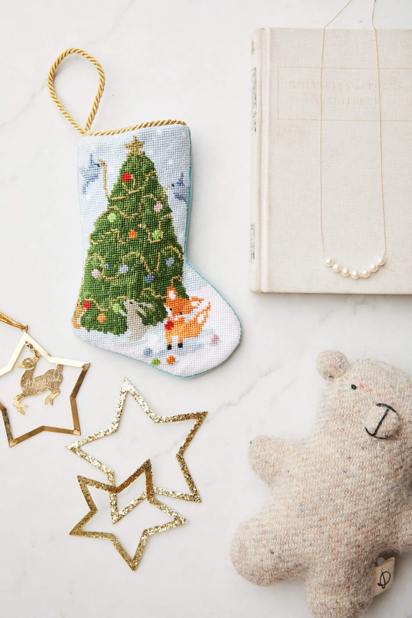Woodland Creatures Needle Point Stocking - Image 2