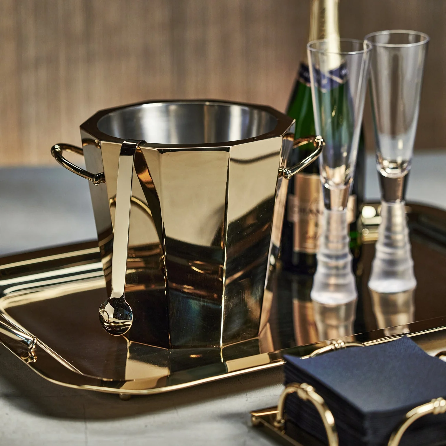 Alessia Gold Double Wall Ice Bucket - Image 2