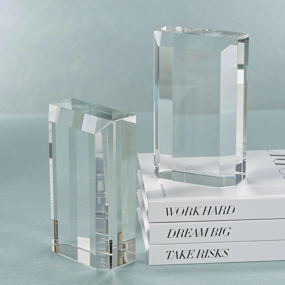 Claire Crystal Glass Bookend Set - Image 2