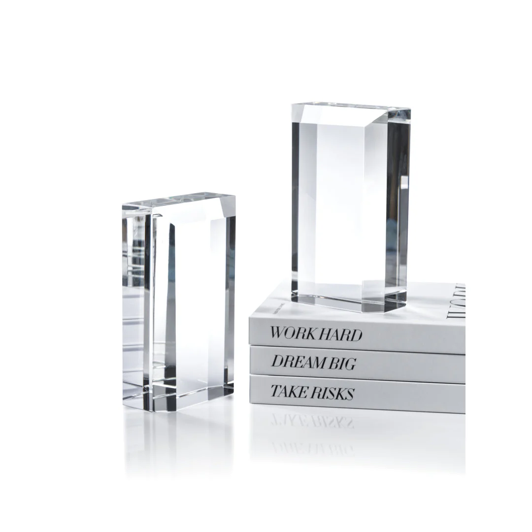 Claire Crystal Glass Bookend Set - Image 3