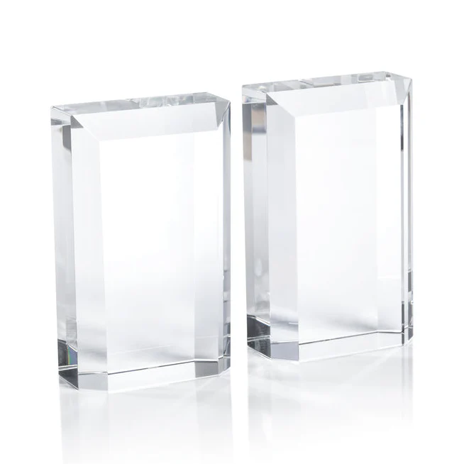 Claire Crystal Glass Bookend Set - Image 4