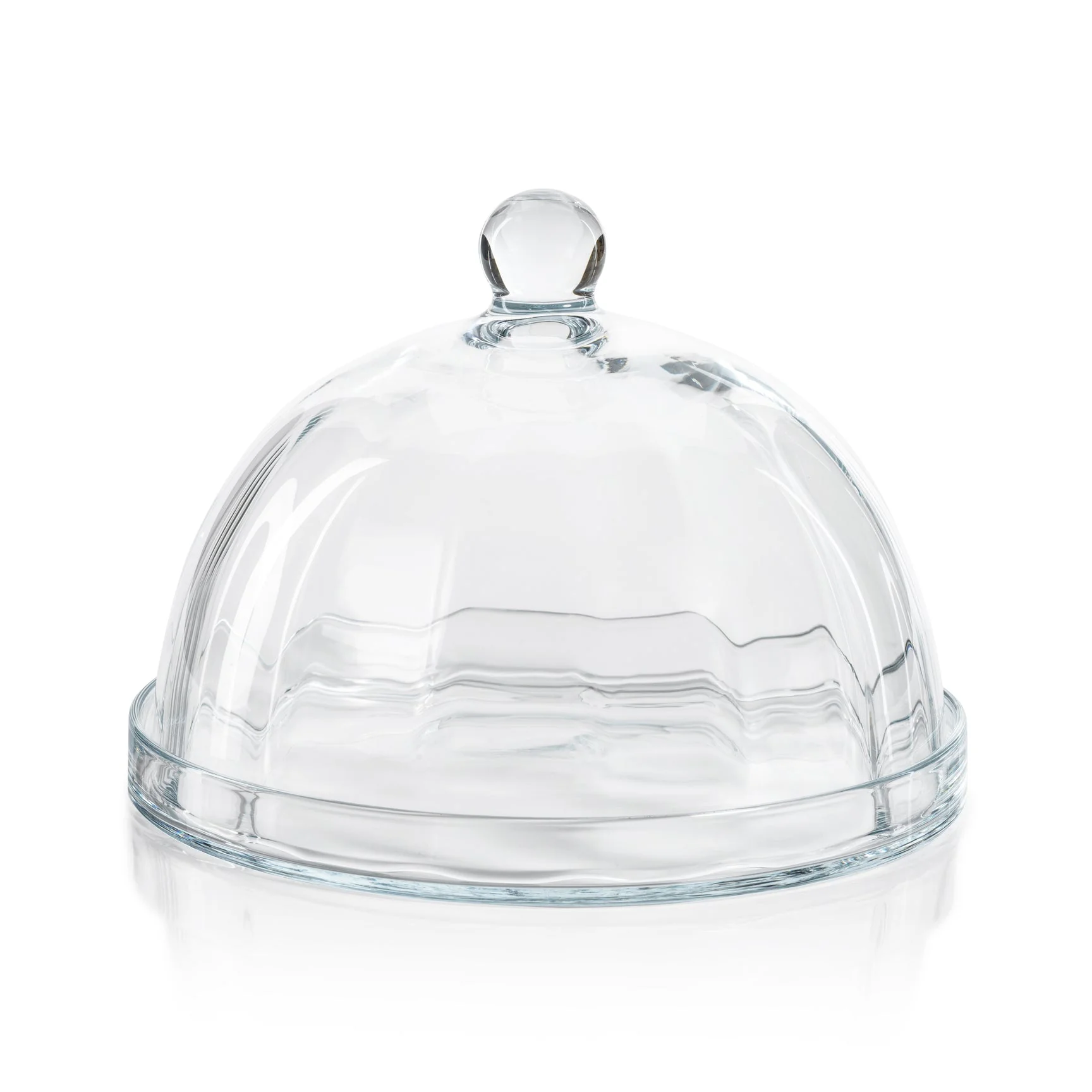 Loulou Optic Pastry Glass Plate with Cloche - Image 3