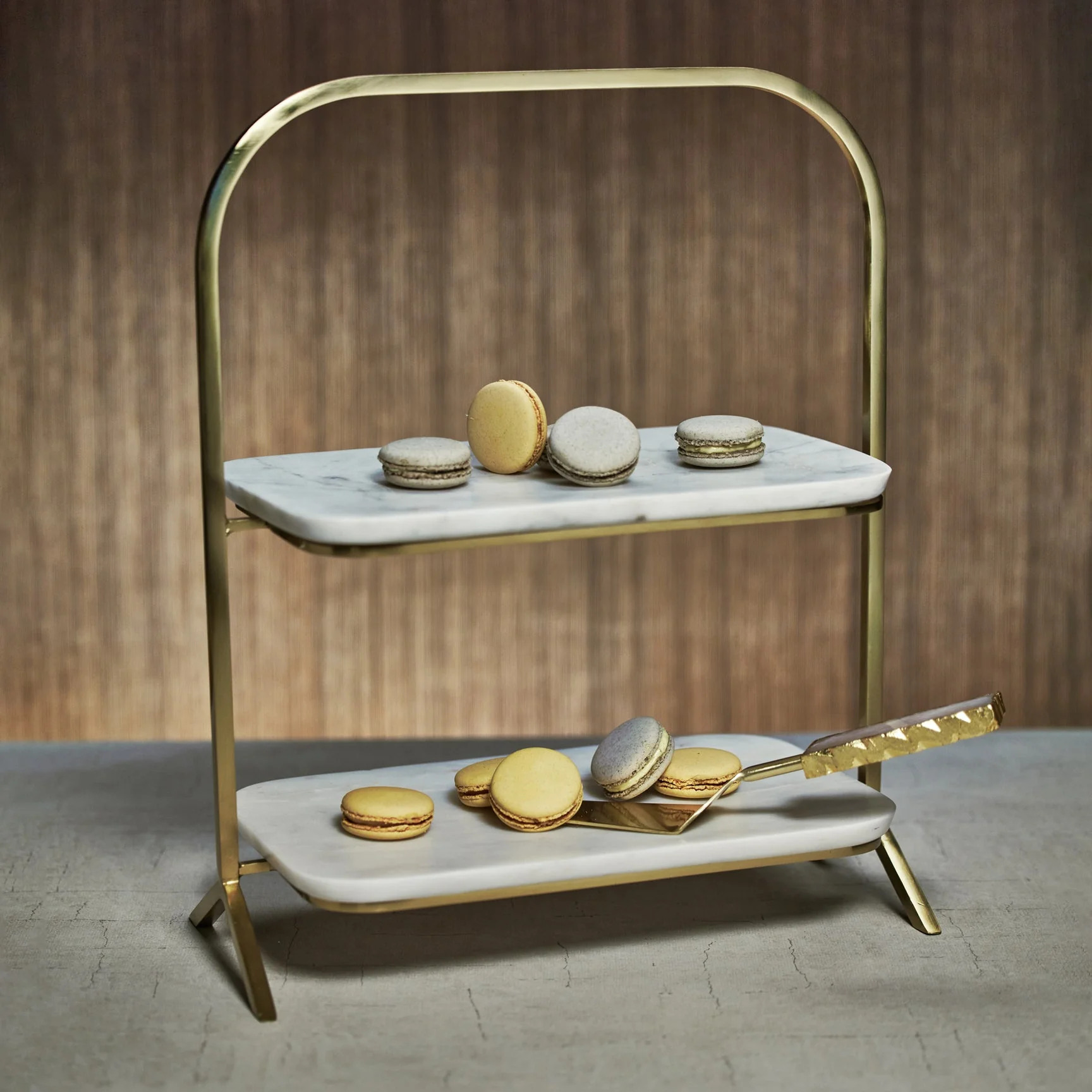 Madeleine Marble Two-Tier Stand - Image 2