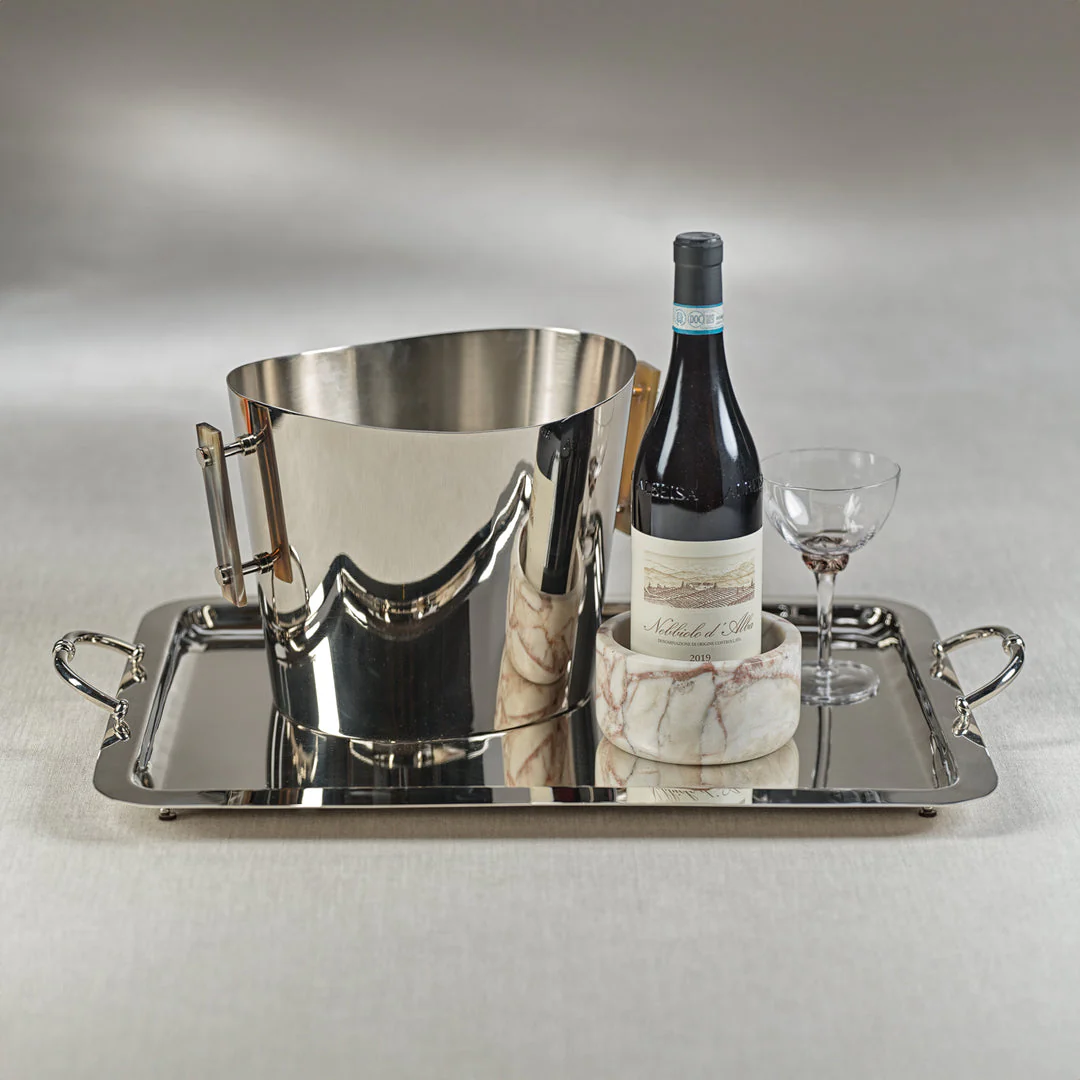 Manetta Polished Nickel Tray Collection - Image 2