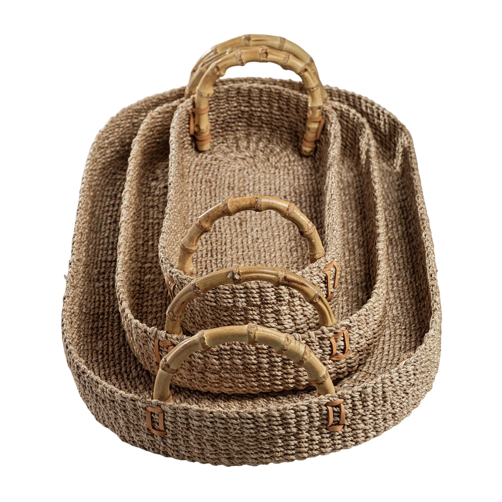 Bamboo Handle Abaca Tray Collection