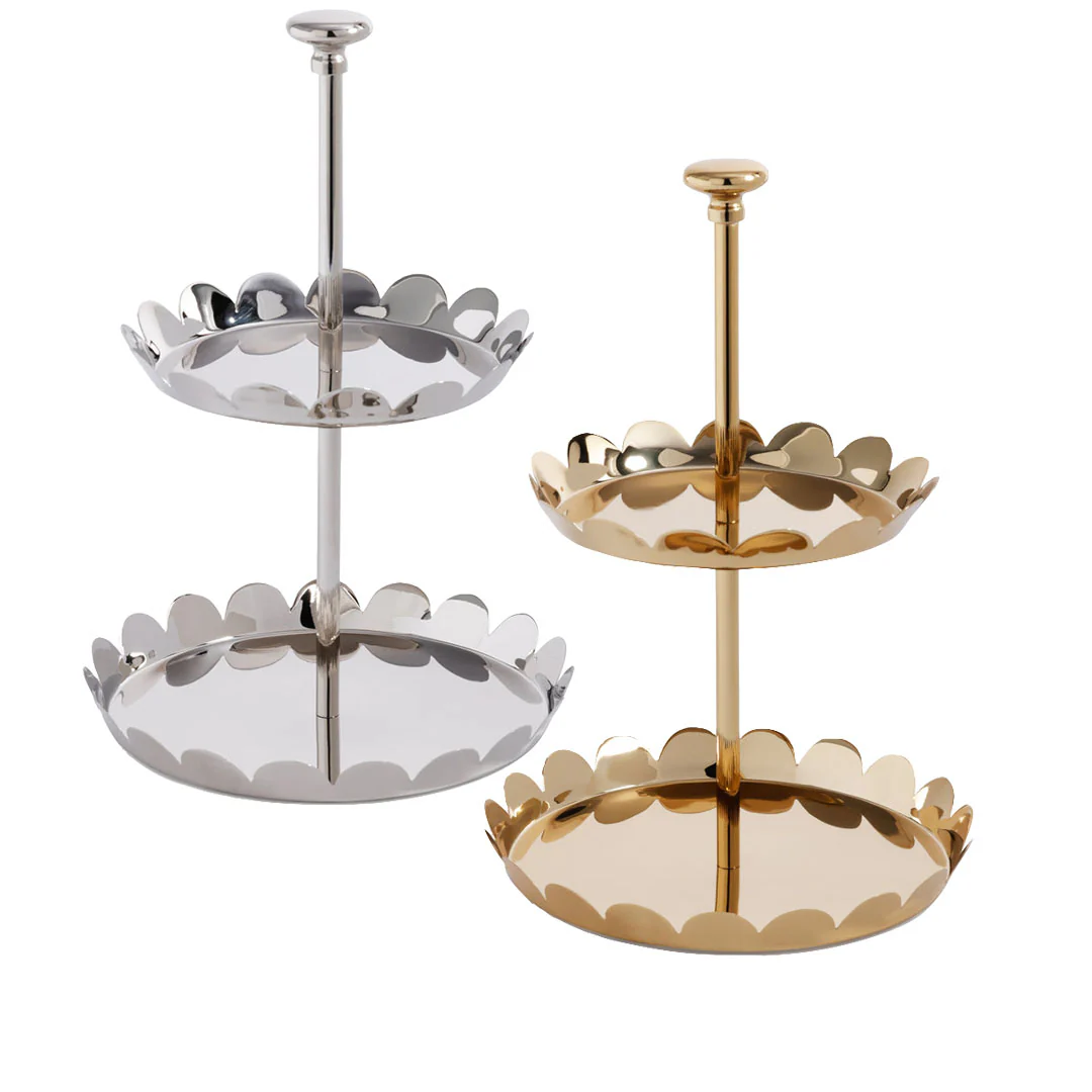 Scalloped Two-Tier Tray Collection